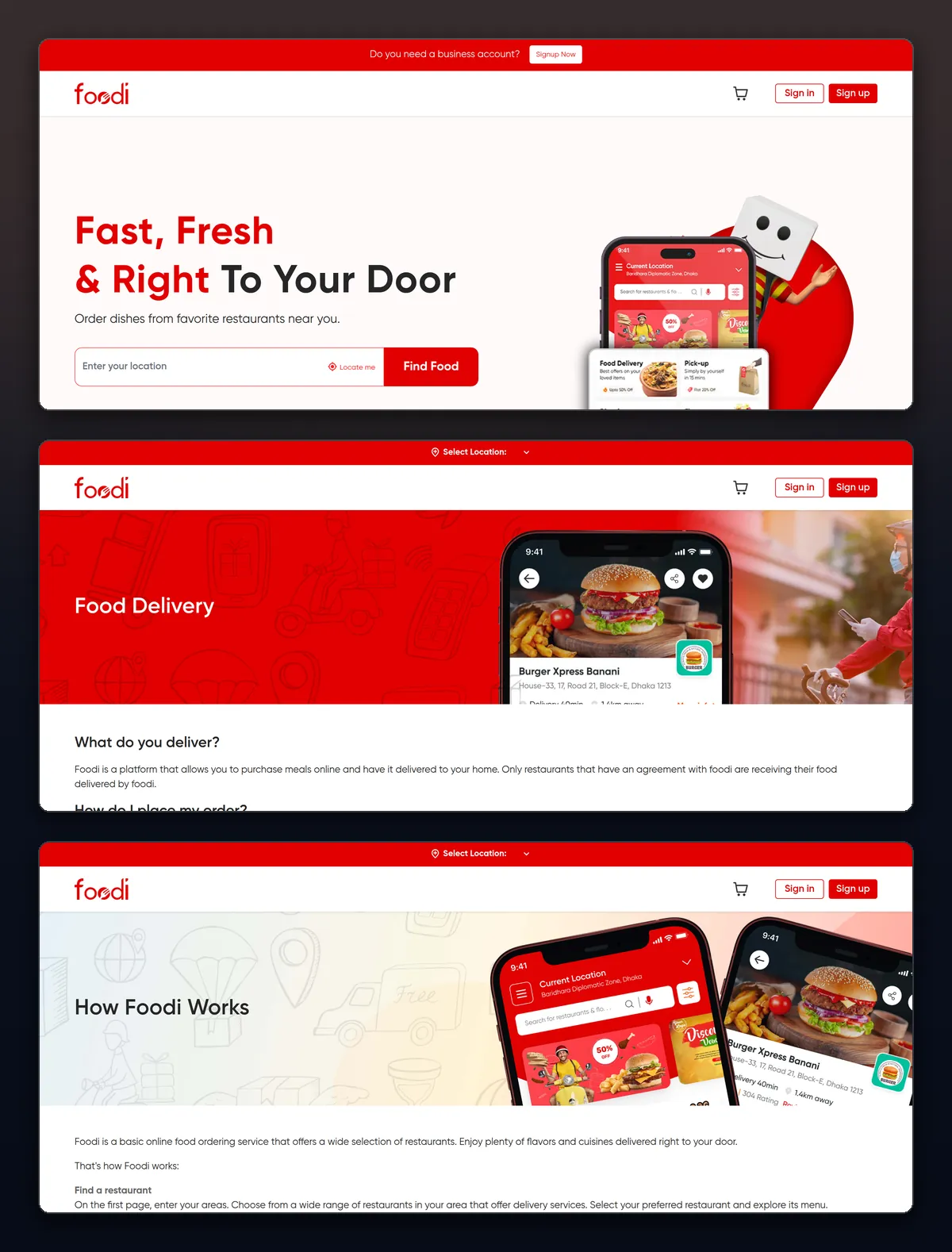 Screenshots of Foodi, Online Food & Grocery Delivery